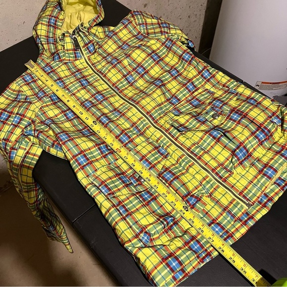 Burton Womens Size M Dryride Activity Jacket Yellow Plaid Hooded Vented Arms - Picture 11 of 11